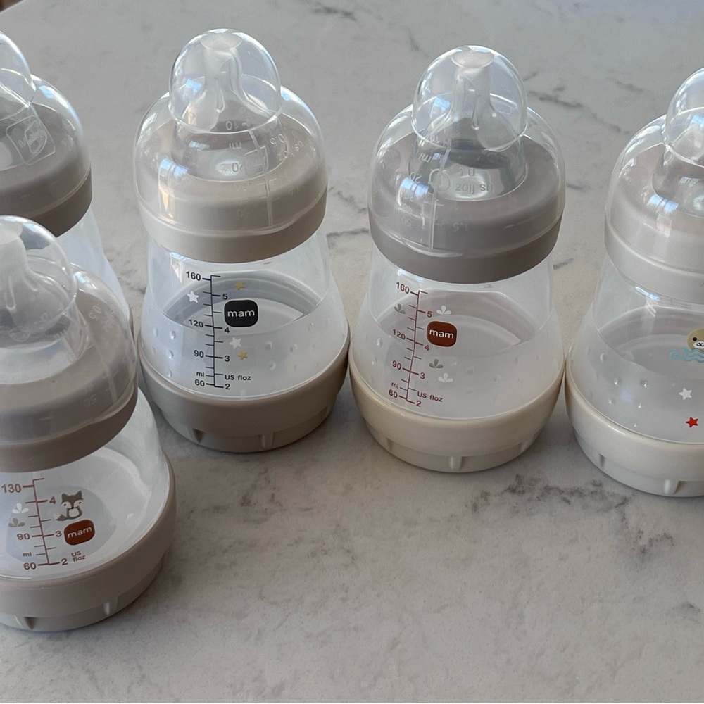 MAM Beige Baby Bottle - Gentle Flow Feeding Set